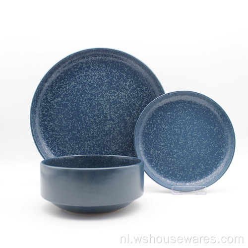 Home goederen servies vaste kleur blauw